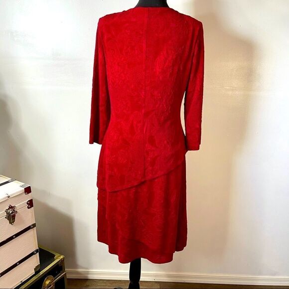 Connected Apparel LS Asymmetric Tiered Dress Size 10 - Picture 4 of 16